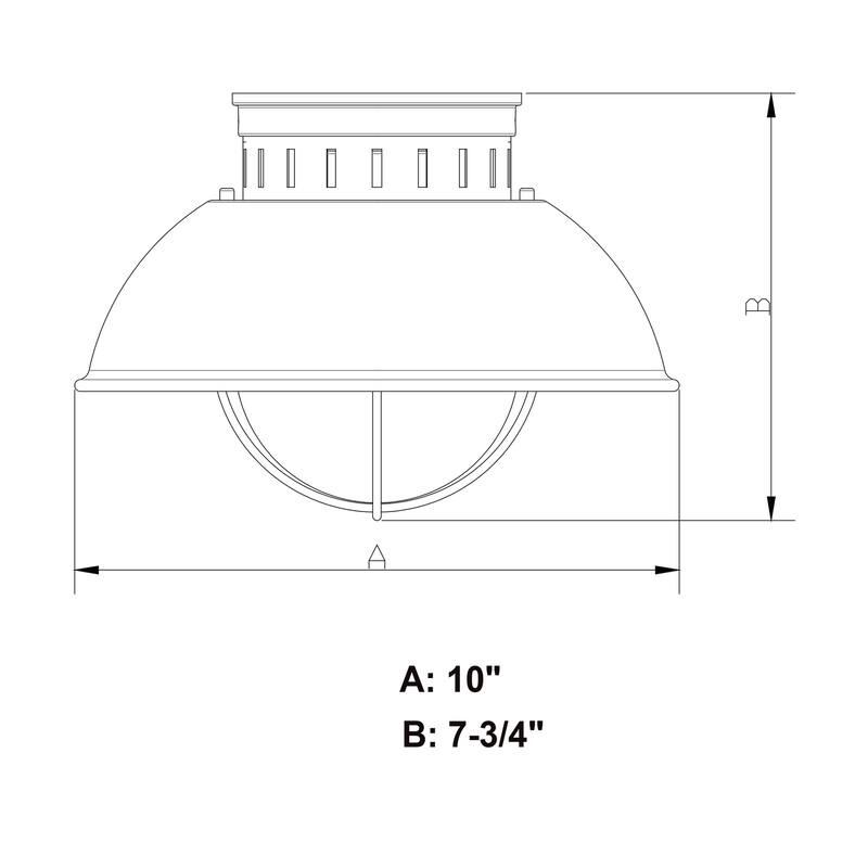 Ceiling Light - Gray Barn Flush Mount - Outdoor Dome Light - Clear Glass Shade - 7.75