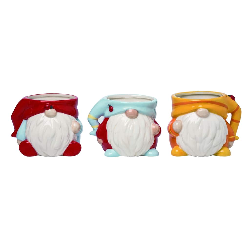 Transpac Ceramic Garden Gnome Planter Set of 3 Spring Home Decorations