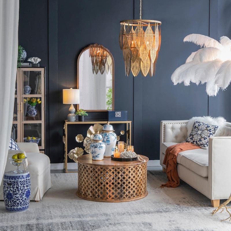 Mid-Century Style Living Room Oval Mirror