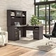 preview thumbnail 40 of 81, Cabot 60W L-Shaped Desk with Hutch and Storage by Bush Furniture Heather Gray
