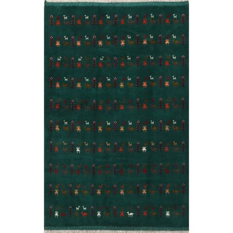 Tribal Gabbeh Persian Area Rug Wool Handmade Decorative Carpet - 5'1" x 6'7"