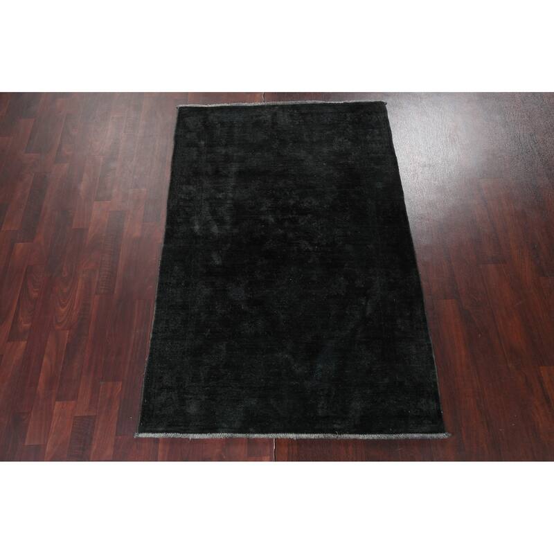 Hand Knotted Oriental 100% Wool Carpet Tribal Contemporary Black Gabbeh (kashkoli) Area Rug - 6' 0'' X 3' 11''