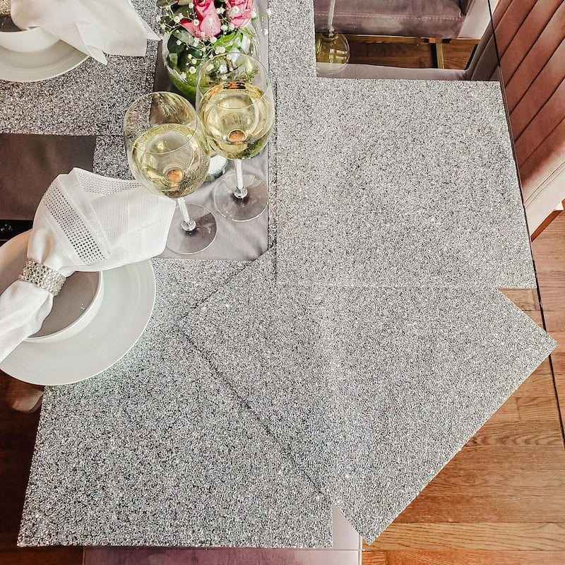 Sparkles Home Luminous Square Rhinestone Placemat
