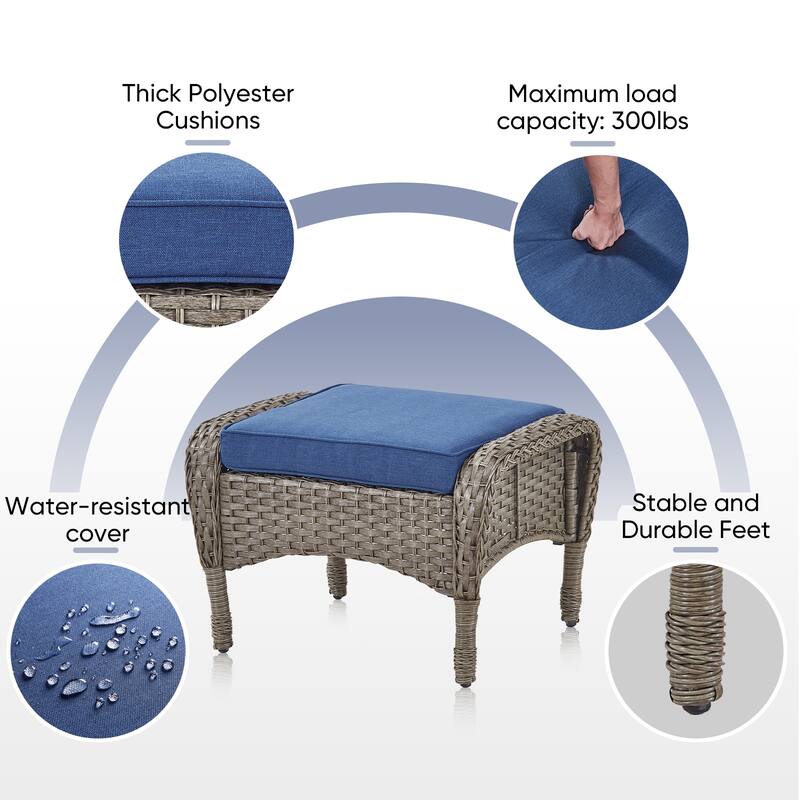 Gymojoy Outdoor Wicker Patio Furniture Sofa Chair Set Weather-Resistant