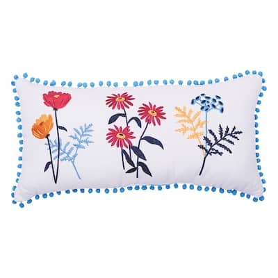 12" x 24" Lola Embroidered Pillow