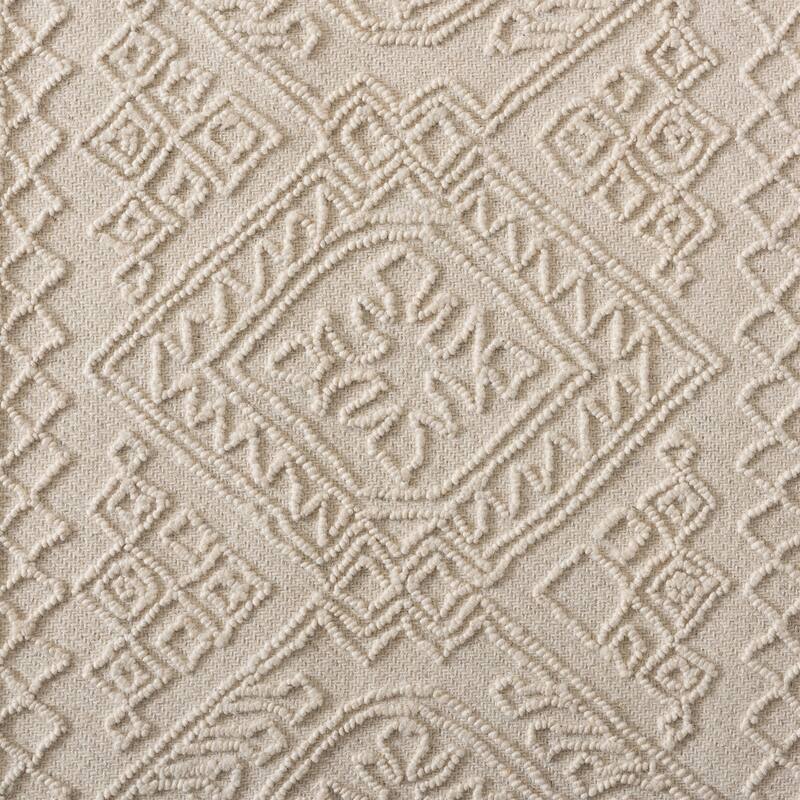 Linwood Modern and Contemporary Ivory Hand-Tufted Wool Area Rug - 5' x 8'/Surplus