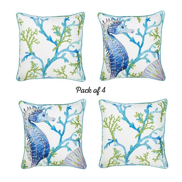 blue coral pillow
