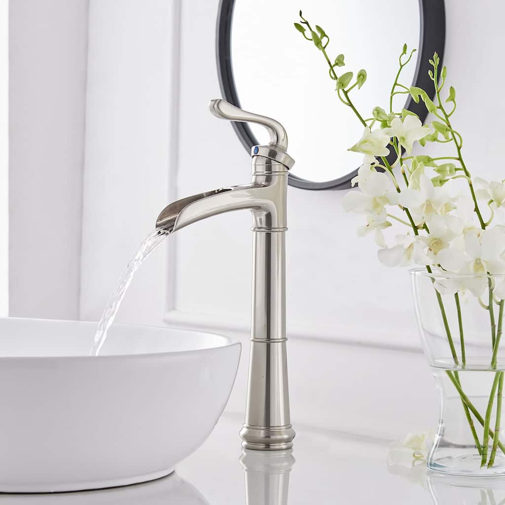 Modern Vessel Sink Nickel Bathroom Faucet