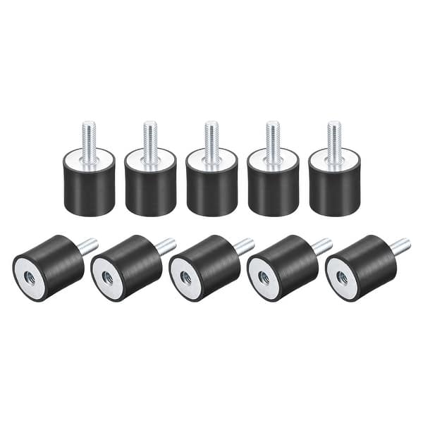 Rubber Mounts 10pcs M8 Male/Female Vibration Isolator Shock Absorber  D30mmxH30mm - Black, Silver Tone - Bed Bath & Beyond - 36725010