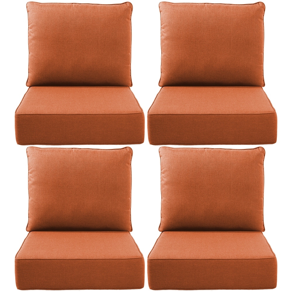 Gymojoy 24"x22"x6" Patio Thick Cushions & Pillows Set - Deep Seat Indoor/Outdoor Water & Fade Resistant