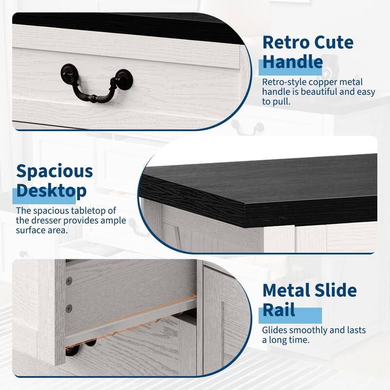 Farmhouse 9 Drawers Dresser for Bedroom