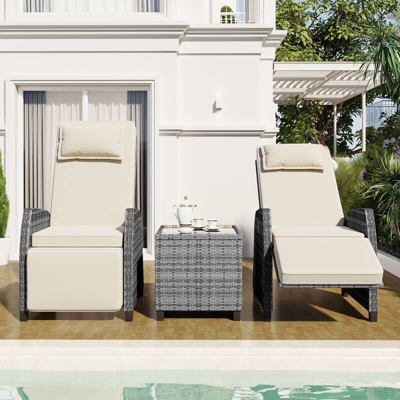 U-Style Outdoor Rattan Two-Person Set