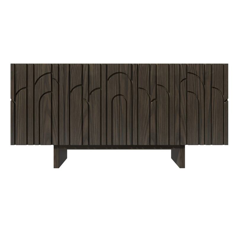 Clihome Modern Wood Storage Buffet Sideboard with 4 Doors