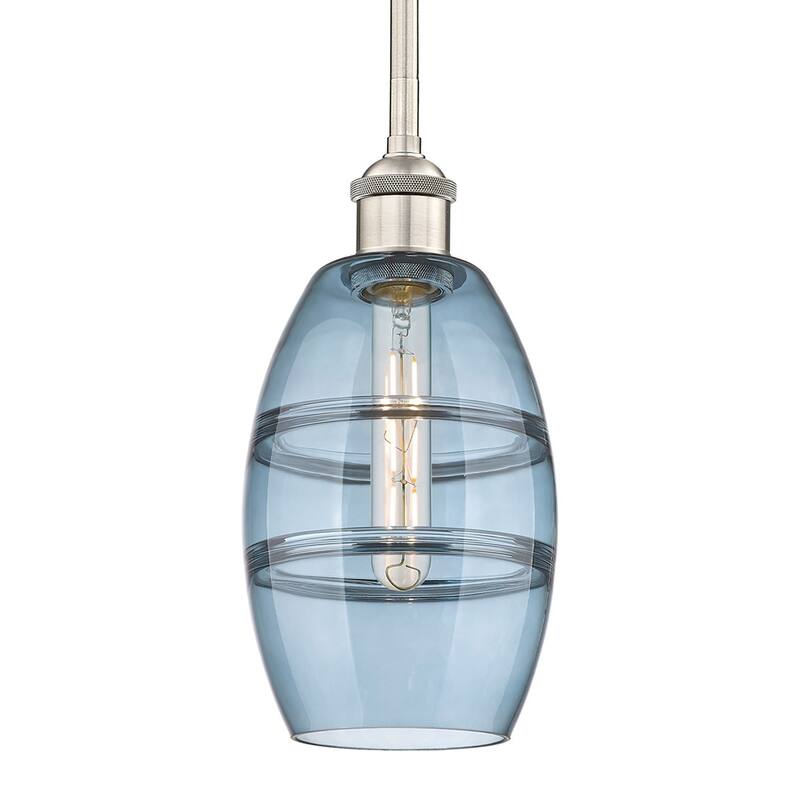 Innovations Lighting 616-1S 8 6 Vaz Pendant Vaz 6" Wide Mini Pendant - Brushed Satin Nickel / Princess Blue