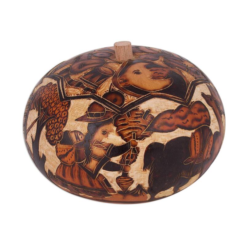 Novica Handmade Honoring Tradition Gourd Decorative Box