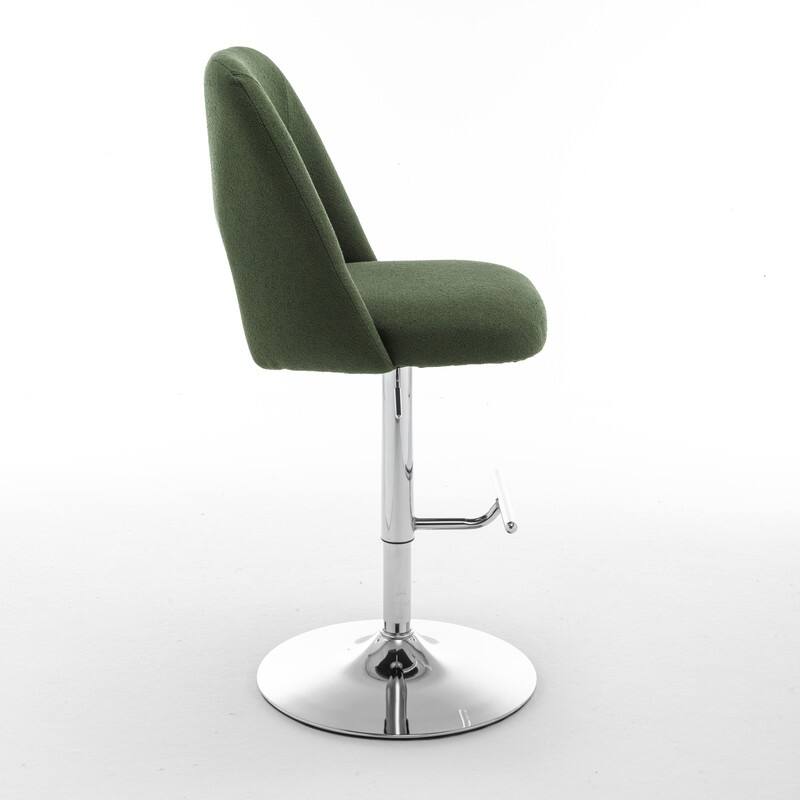 Best Quality Furniture Adjustable Textured Fabric Barstools with Chrome Finish Base (Set of 2)