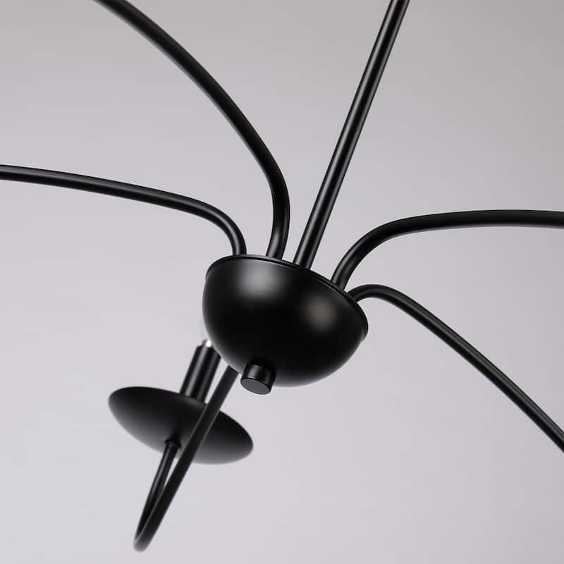 Meridian 5-Light Brushed Brass Chandelier with Candlestick Arms