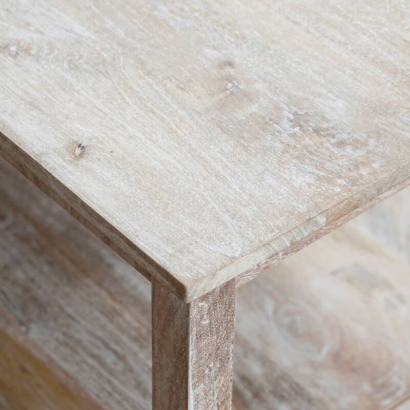 Whitman Light Brown Handmade Wood Coffee Table with Storage Shelf, 26"W x 48"L x 18"H by Sevita - 26"W x 48"L x 18"H