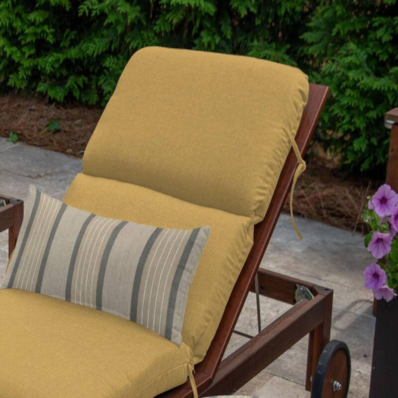 Sunbrella Solid 1-Piece Outdoor Chaise Cushion, 22.5"W x 74"L - 22.5"W x 74"L