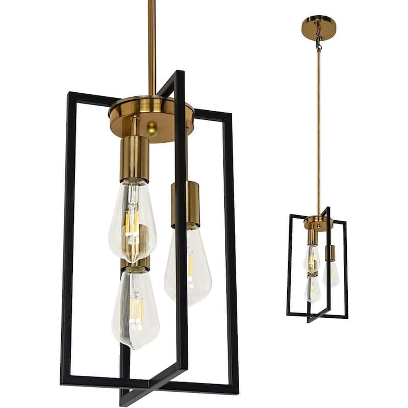 3 light industrial hanging lamp rectangle black pendant light kitchen island hanging lamp