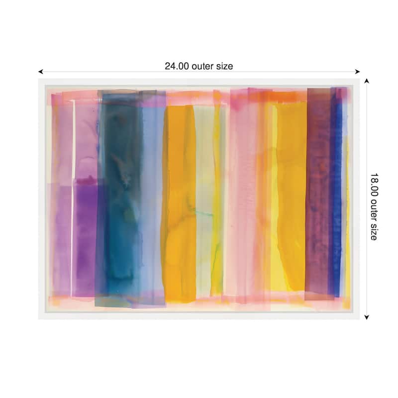 Kate and Laurel Sylvie Vibrant Lines I Framed Canvas by Amy Lighthall