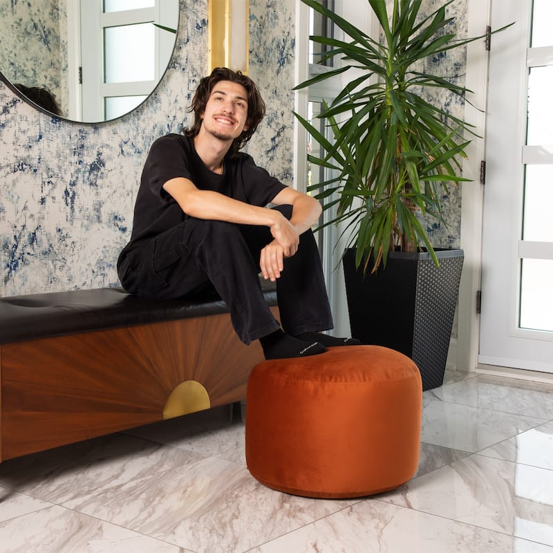Belgique Velvety Indoor Pouf by Gouchee Home