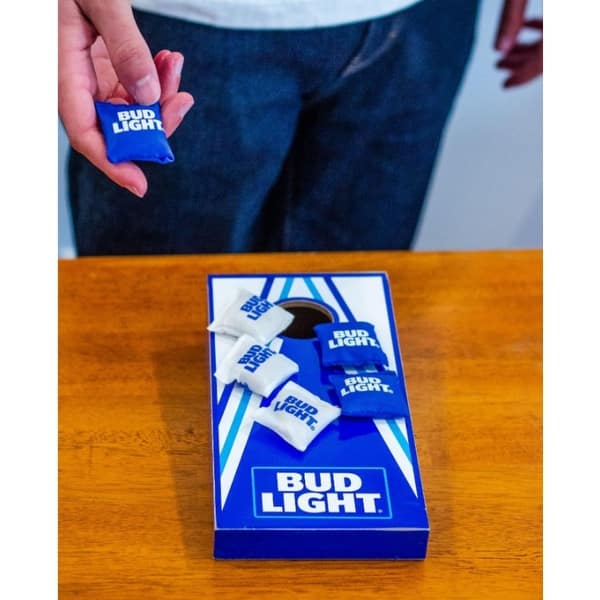 slide 2 of 3, Bud Light Tabletop Corn Toss Game Blue