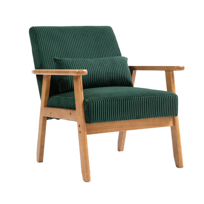 Velvet fabric armchair Solid wood frame leisure chair for the living room bedroom a set of two