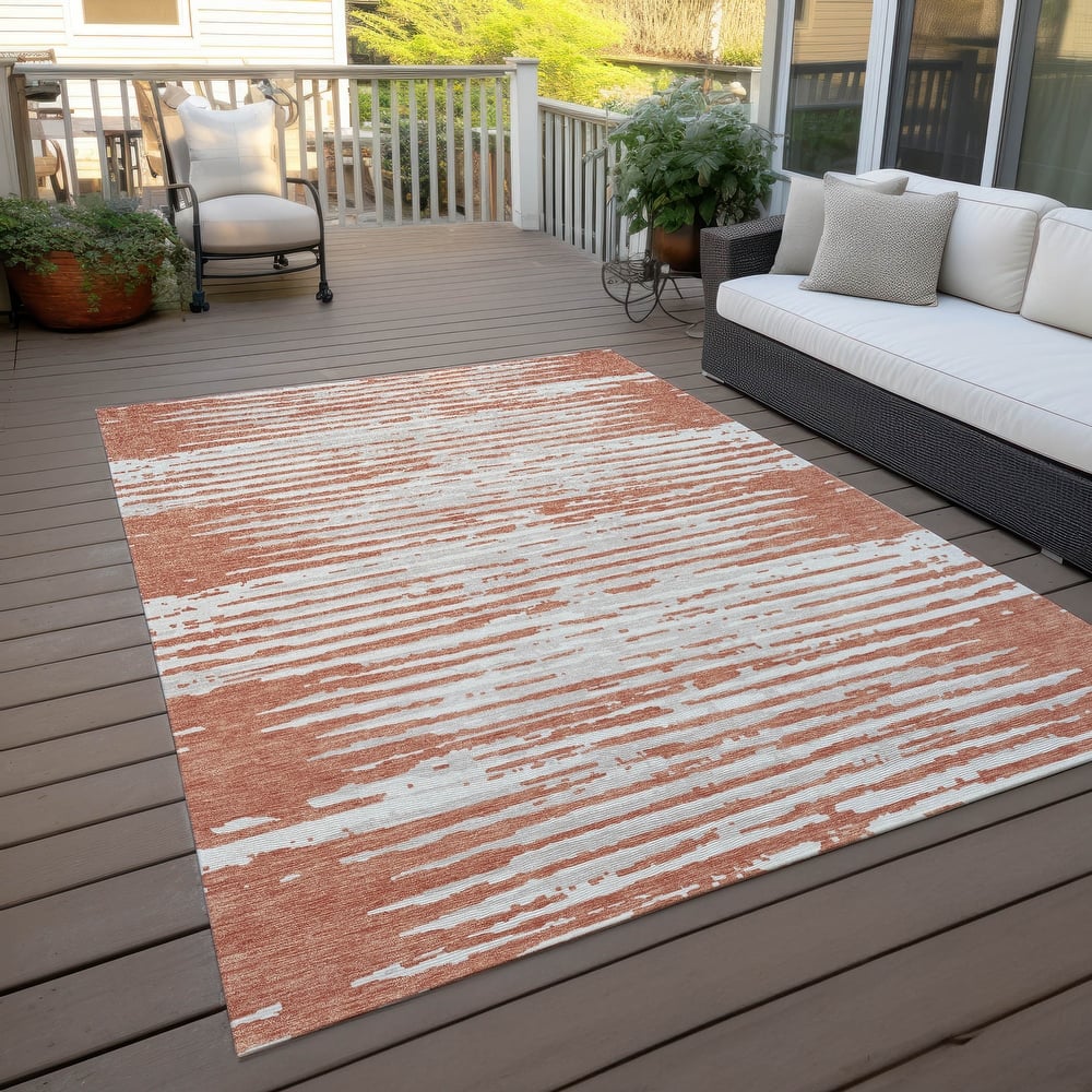 Machine Washable Indoor/ Outdoor Chantille Abstract Ombre Rug