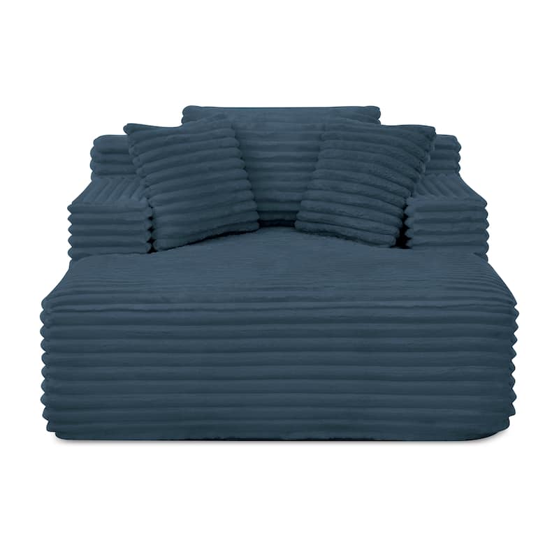 Chaise Lounge Foam Sofa Bed, Fluffy Upholstered Cloud Couch Daybed with Deep Seat, Convertible Sleeper Sofa