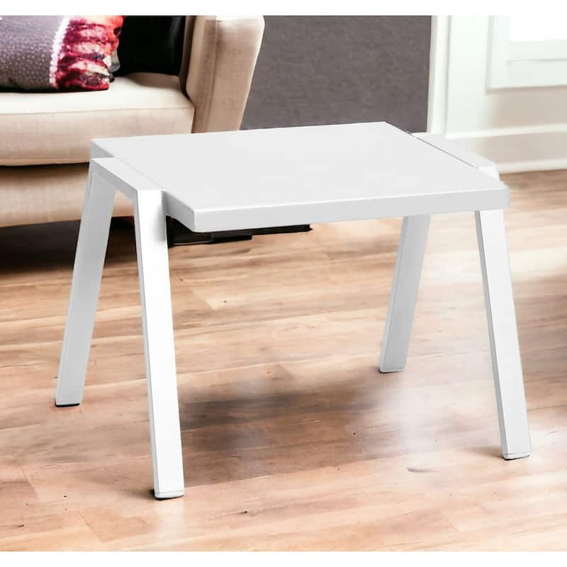 HomeRoots 16" White Aluminum End Table - 16 - 16 - White - Aluminum