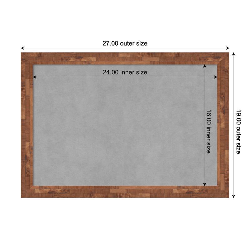 Amanti Art Fresco Light Pecan Framed Magnetic Board - Board Size 24x16