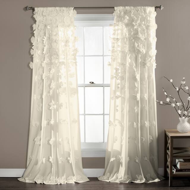 Silver Orchid Turpin Single Window Curtain Panel - 54"Wx108"L - Ivory