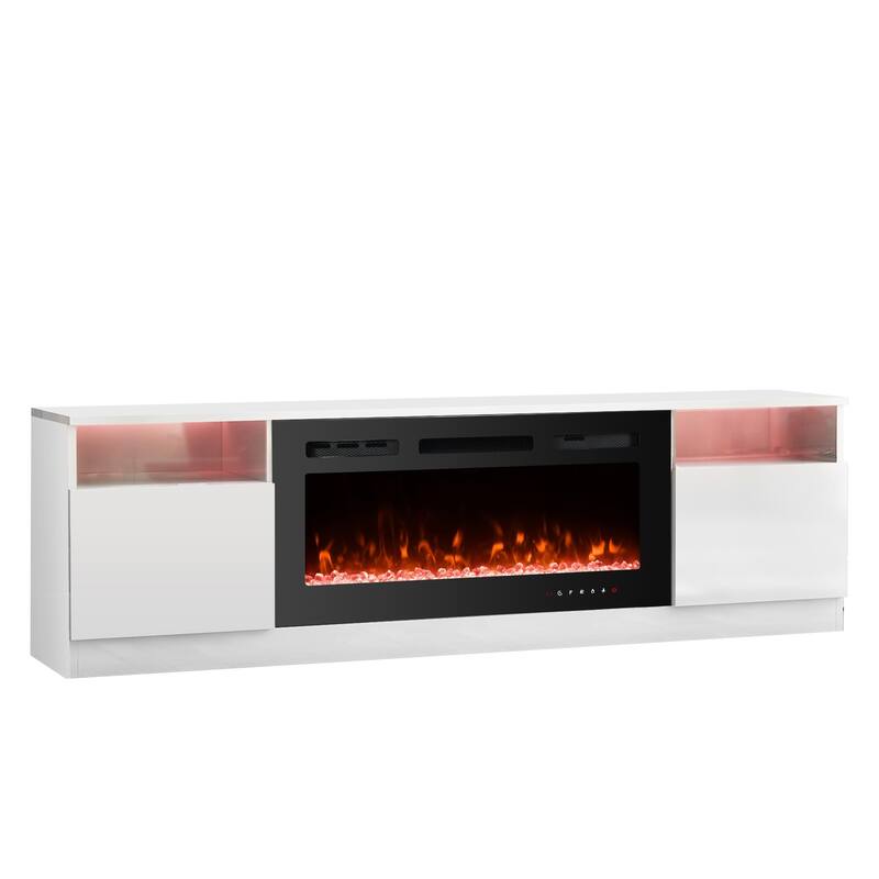 TV Stand with 36'' Electric Fireplace, Entertainment Center, and Console for TVs up to 80'' for Living Room - 73 inches in width