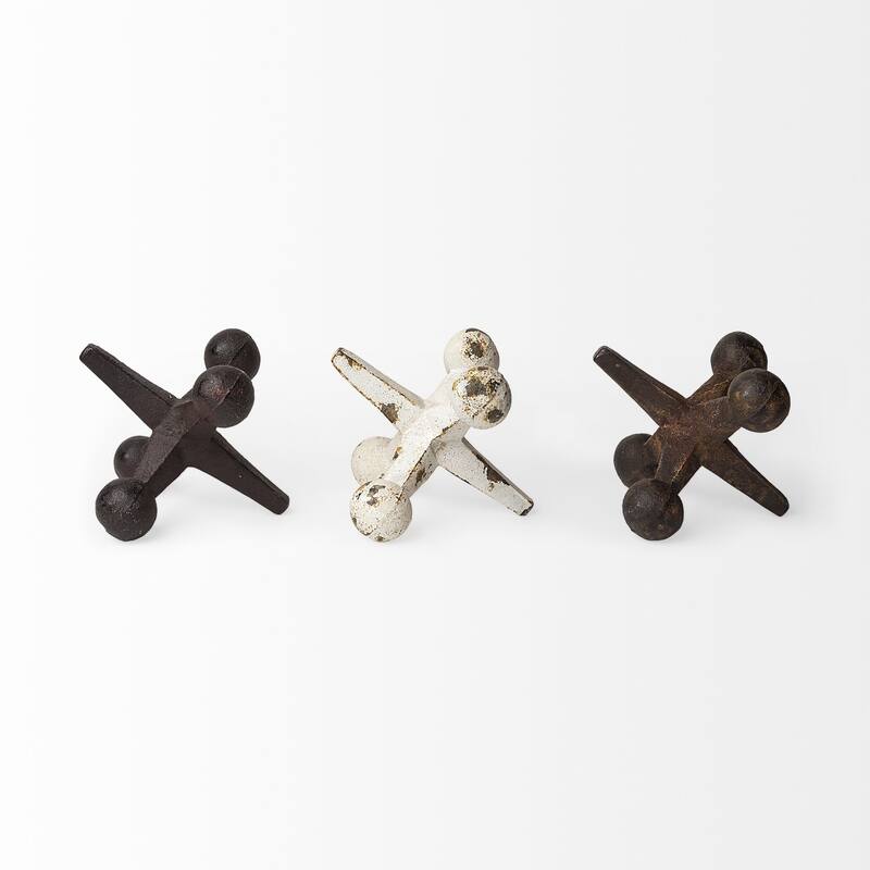 Set of Three Iron Jack Sculptures - 7"W x 8"D x 7"H