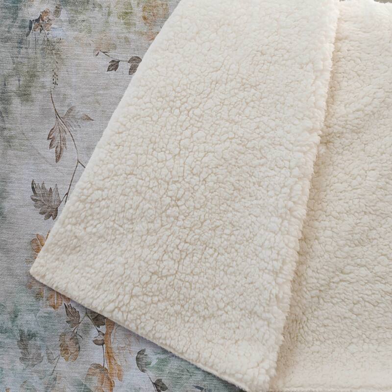 Premium Machine Washable Modern Floral Sherpa Throw Blanket
