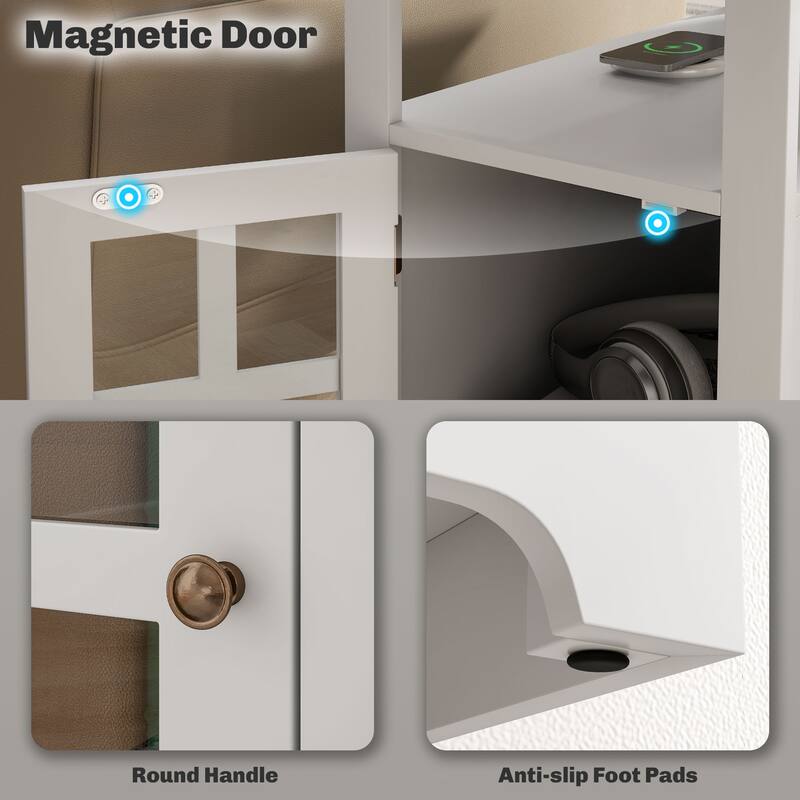 Slim Shoe Cabinet, Trendy Shoe Storage Cabinet with 3 Large Fold-Out Drawers & a Spacious Top Surface for Small Items - White