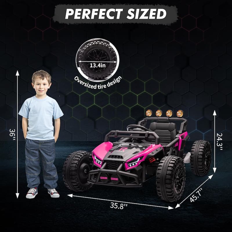 Kids Ride On UTV, 24V Ride On Toys for Big Kids UTV with RC, 130W Motor, Four-Wheel Suspension
