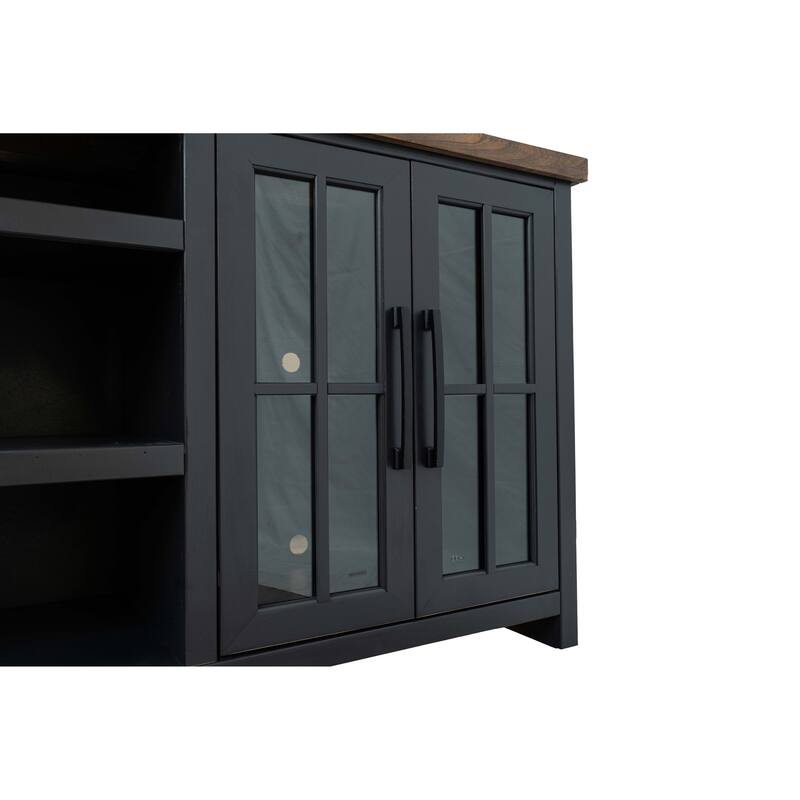 Bridgevine Home Modern Farmhouse 96 inch TV Stand Console for TVs up to 100 inches, No Assembly Requried, Two-Tone Finish