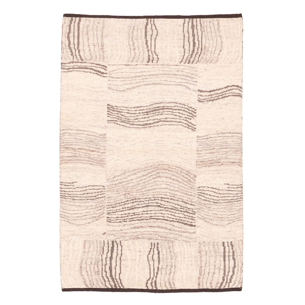 ECARPETGALLERY Hand-knotted Tangier Ivory Wool Rug - 5'3 x 8'0