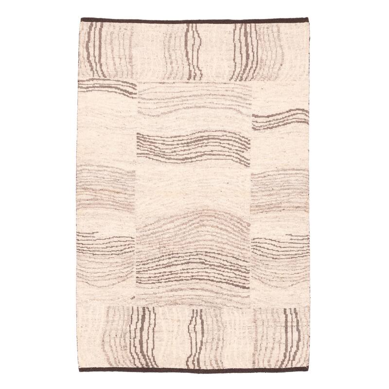 ECARPETGALLERY Hand-knotted Tangier Ivory Wool Rug - 5'3 x 8'0