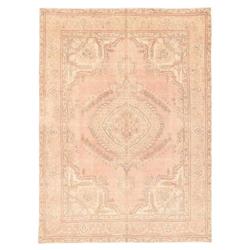 ECARPETGALLERY Hand-knotted Antalya Vintage Pink Wool Rug - 6'5 x 9'0