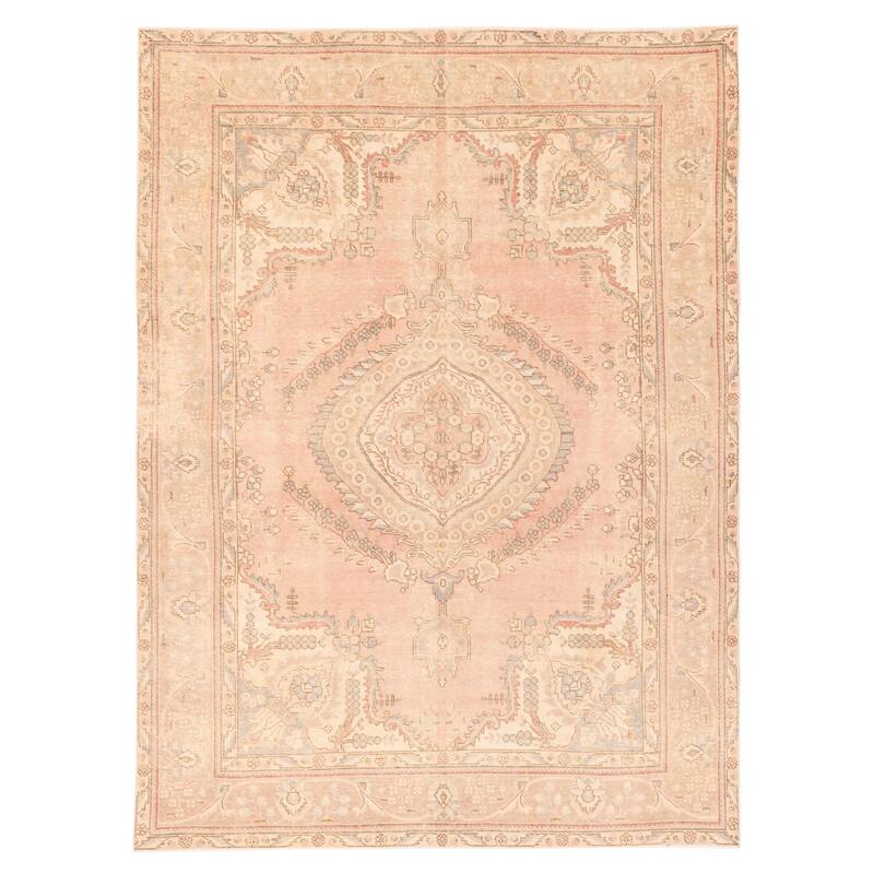 ECARPETGALLERY Hand-knotted Antalya Vintage Pink Wool Rug - 6'5 x 9'0