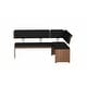 preview thumbnail 4 of 11, Somette Emily Modern Wood/Black Glass Dining Set with Nook