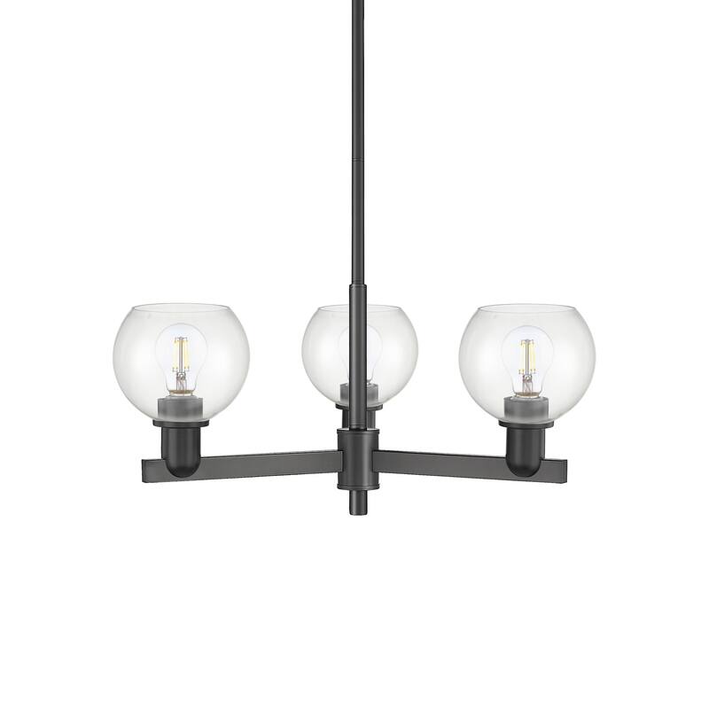 Innovations Lighting 716-3CR-10-28 Athens Chandelier Athens 3 Light - Matte Black / Clear