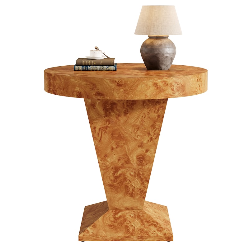 23.62" Round Pedestal Side Table, Living Room Bedroom Accent End Table