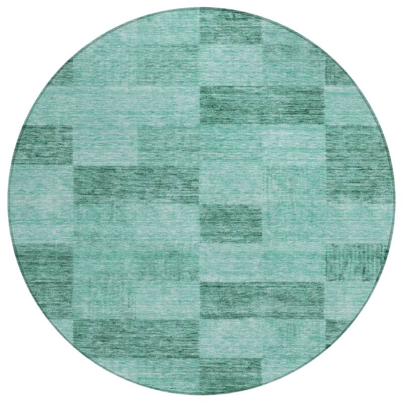 Machine Washable Indoor/ Outdoor Checker Chantille Rug