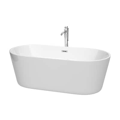 Wyndham Collection Carissa 67" Freestanding Acrylic Soaking Tub with