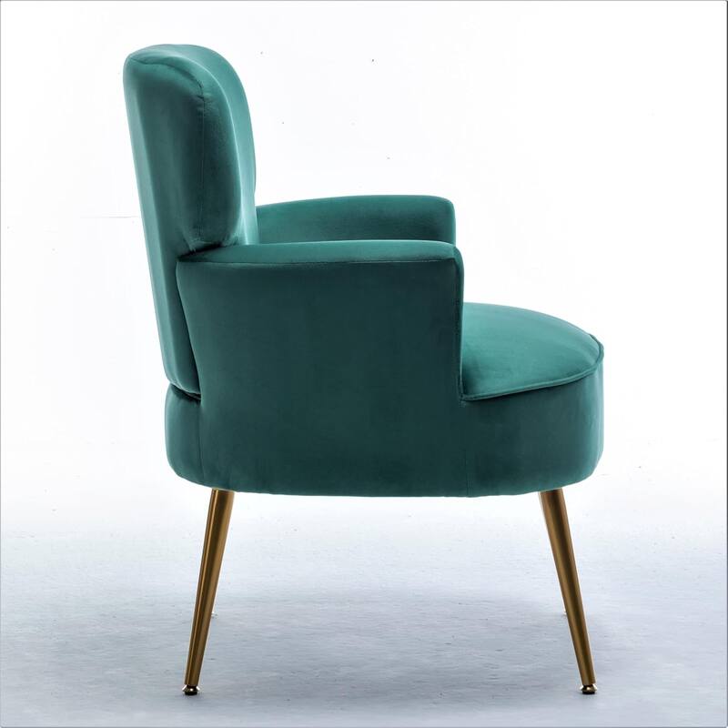 US Pride Furniture Trendy Velvet Accent Chair with Gold Metal Legs Upholstered Armchair