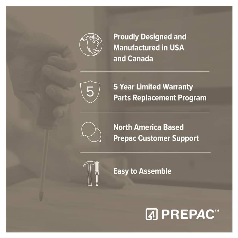 Prepac Elite Armoire Wardrobe Closet Cabinet with Hanging Rail